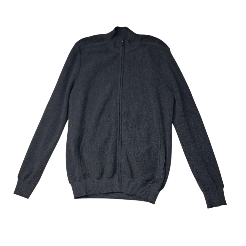 Peruvian Connection Full Zip Sweater Womens Medium Grey 100% Baby Alpaca Capsule